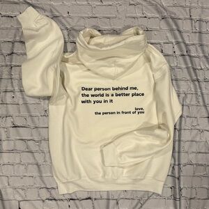 Gildan White Hoodie with Black Text